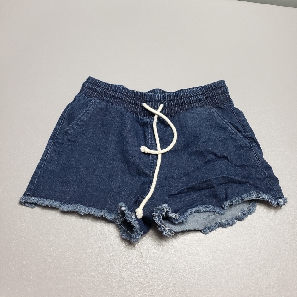 no boundaries pull on jean shorts with raw hems size XS 1
